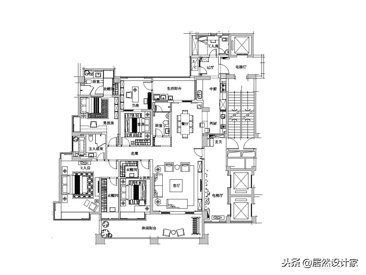 185㎡新中式風(fēng)格裝修，即有國風(fēng)韻味，又有現(xiàn)代潮流